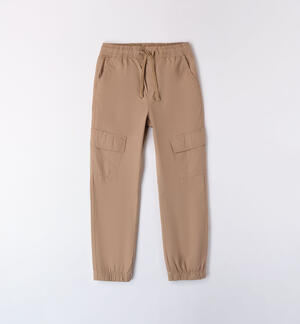 Boys' cargo trousers BEIGE