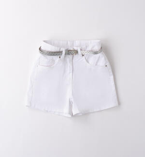 Shorts ragazza con cintura