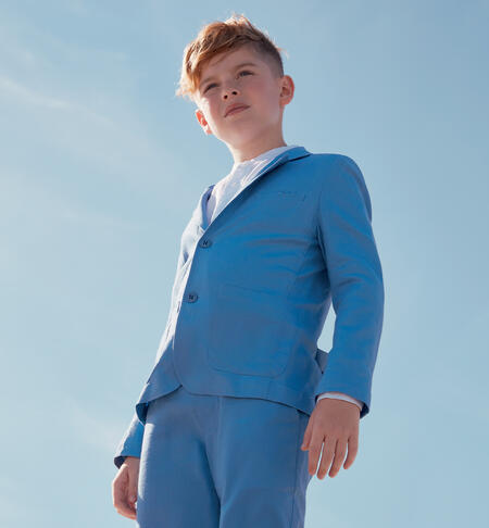 Elegante giacca in lino per ragazzo BLU