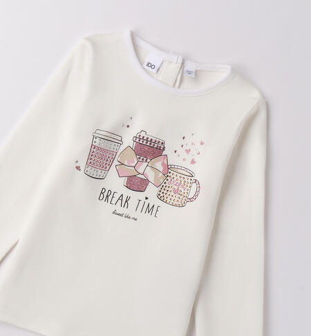 Maglietta bambina con stampa PANNA-0112