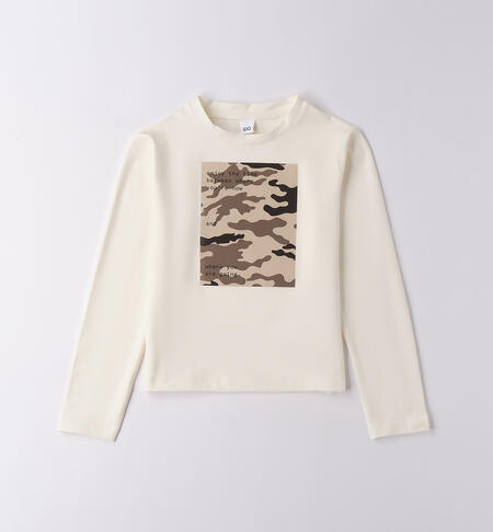 Maglietta crop ragazza PANNA-0112