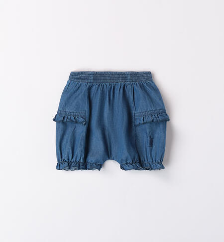 Baby girls' denim shorts BLUE