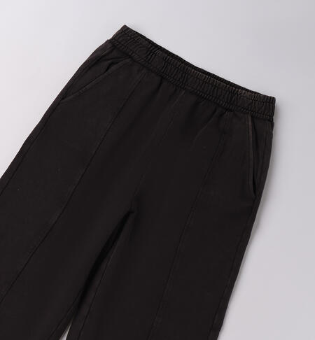 Pantaloni ragazza morbidi  NERO-0658
