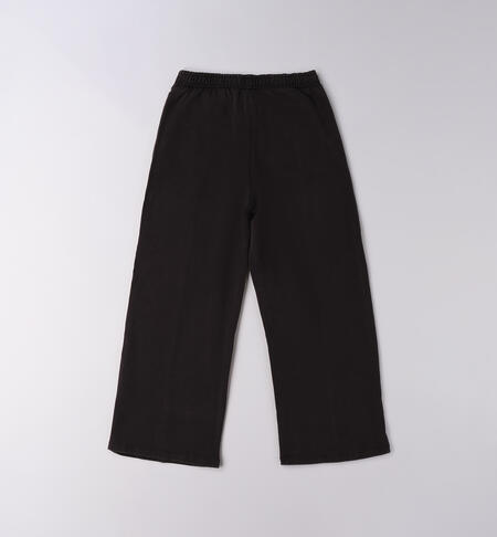 Pantaloni ragazza morbidi  NERO-0658