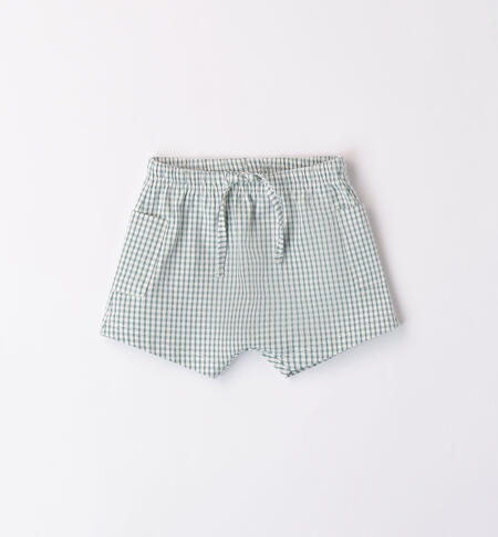 Checked shorts for boys GREEN