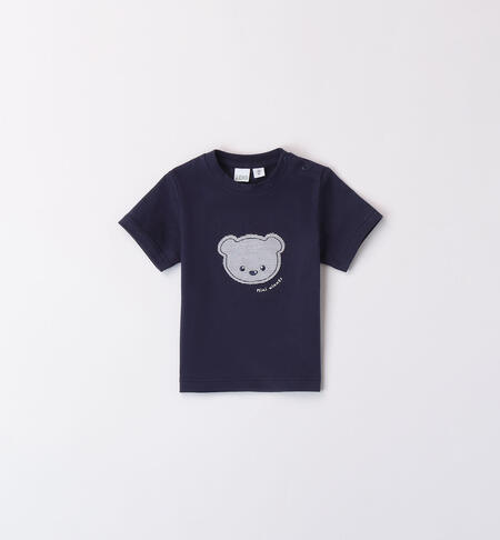 Boys' teddy bear T-shirt BLUE