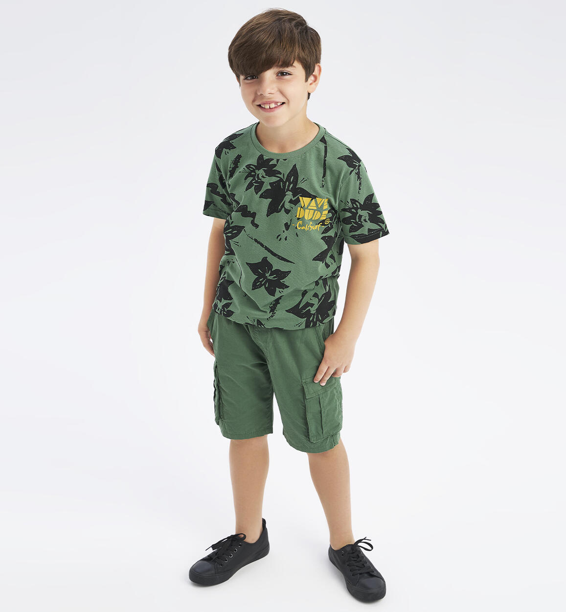 iDo pantaloni eleganti bambino con coulisse verde salvia main image 1