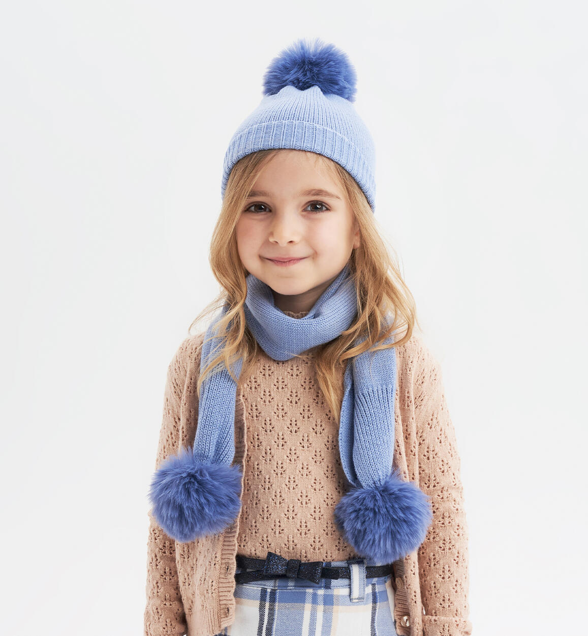 Scarf shop with pompoms