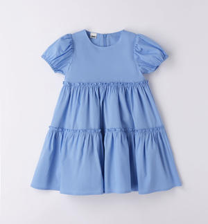Girl's flounced dress BLUE