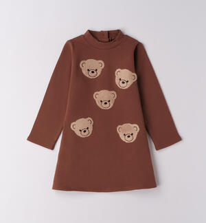 Abito bambina con orsetti MARRONE