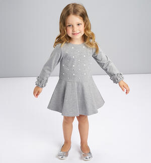 Abito bambina con perle GRIGIO