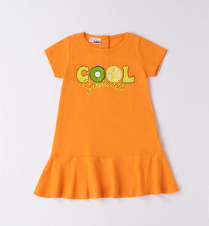 Colourful summer dress for girls ORANGE