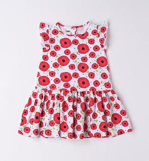 Girl's patterned summer dress RED