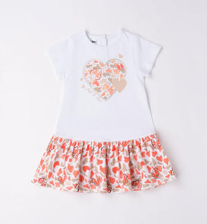 Girl's short-sleeved dress with heart