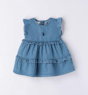 Baby girl dress in 100% cotton fresh denim