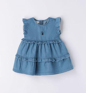 Abito neonata in fresco denim 100% cotone