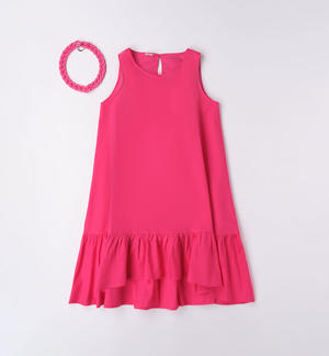 Abito ragazza con collana FUCSIA