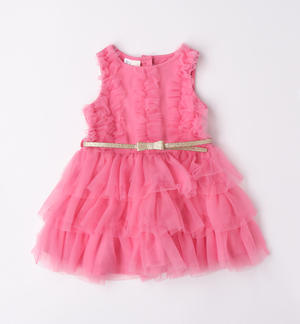 Girl's sleeveless dress in tulle PINK