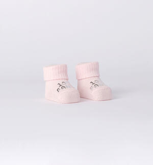 Printed baby booties PINK