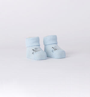 Printed baby booties LIGHT BLUE