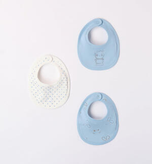 Bibs in 100% cotton for babies LIGHT BLUE