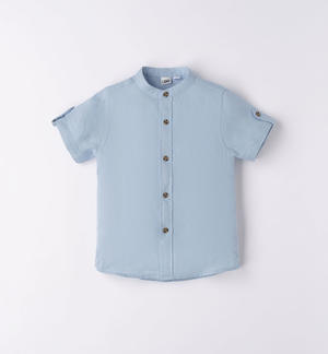 Camicia a manica corta bambino BLU