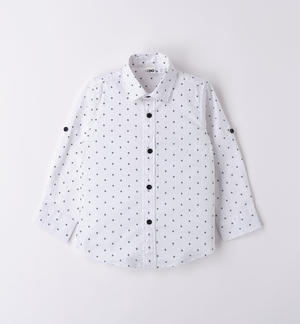 Camicia bambino micro fantasia BIANCO