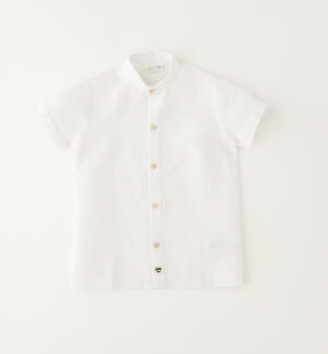 Baby boy mandarin collar shirt WHITE