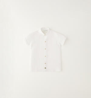 Baby boy mandarin collar shirt WHITE