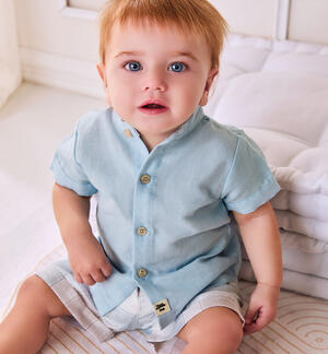 Baby boy mandarin collar shirt