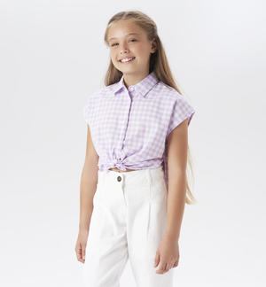 Camicia corta ragazza VIOLA