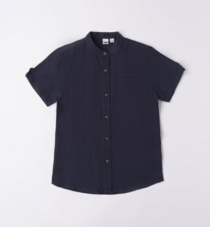 Camicia manica corta ragazzo BLU