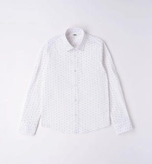 Camicia manica lunga ragazzo fantasia BIANCO
