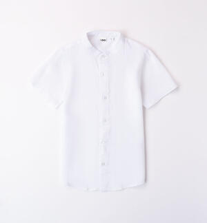 Short-sleeved linen shirt WHITE