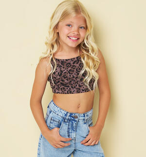 Girls' leopard print vest top