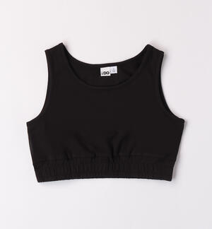 Girls' sporty vest top BLACK