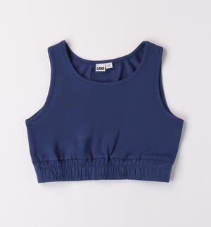 Girls' sporty vest top BLUE