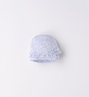 Cappellino modello cuffia con fiocco neonata