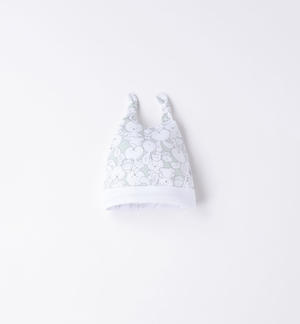 Cappellino modello cuffia con nodo per neonato VERDE
