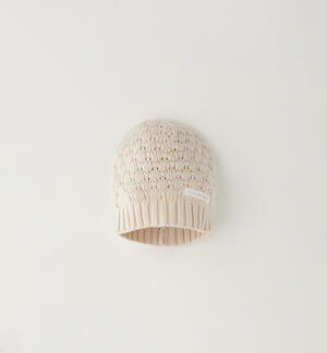 Cappellino neonati in tricot BEIGE
