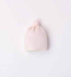 Cappellino neonato in tricot ROSA