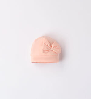 Baby girl hat with bow ORANGE
