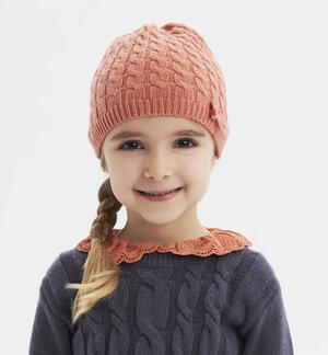 Knitted bow hat RED
