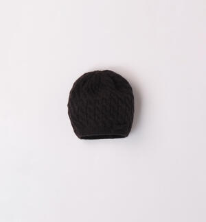 Cappello bambina in tricot NERO