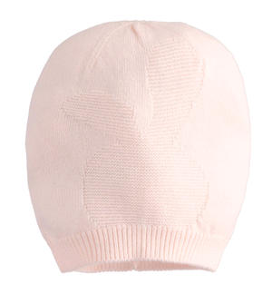 Cappello neonato in tricot ROSA
