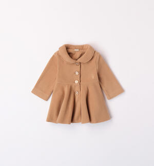 Fleece coat for girls BROWN