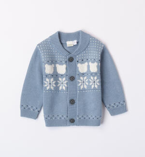 Boys' cardigan with embroidery LIGHT BLUE