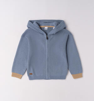 Cardigan con cappuccio AZZURRO