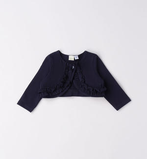Cardigan neonata con ruches BLU