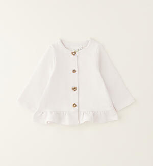 Cardigan per neonata con ruchese